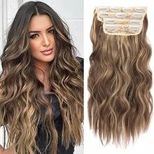 18-32 Inch 4pcs/Set Water Wave Clip-In Hair Extensions, Thick Density Full Head For Women - Multicolor - View 71