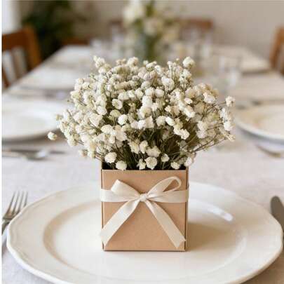 Realistic Gypsophila Flower Bouquet - Bohemian Style, For Vase Filler, Wedding Decor, Home & Office Accents, Party, Garden, Card Making & DIY Crafts - Durable, Highly Realistic