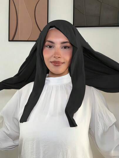1 chiếc khăn trùm đầu Hijab buộc dây phía sau bằng vải jersey mềm mại, thoáng khí, chống xù lông – Khăn trùm đầu Hồi giáo thoải mái hàng ngày cho mọi mùa, dễ mặc và dễ tạo kiểu.