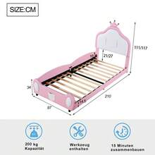 Kids Bed Frames, Headboards & Footboards - Pink + Upholstered + 90cm*200cm - View 8