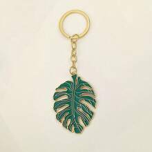 Fashionable Artificial Monstera Leaf Keychain, Tropical Green Plant Shaped Monstera Leaf Keychain, Backpack Charm, Unisex - Multicolor - View 3