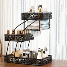 EZIFY 3-In-1 Makeup Organizer With Tissue Holder, Skincare And Lipstick Storage Rack, Vanity Storage Box For Bathroom Countertop - đen - Xem 7