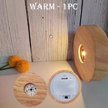 1pc 8cm Round LED Crystal Ball Light Base - With Switch, Warm White Light, Battery Powered (Battery Not Included) - Suitable For Crystal, Glass, Resin, DIY Decorations, Indoor Party Atmosphere Lighting - Multicolor - View 11