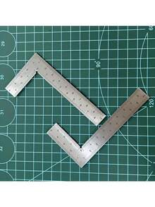 1 Set - Regla en L de acero inoxidable de precisión mini - Alta precisión, diseño de ángulo grueso, adecuado para productos de cuero hechos a mano y medición de tamaño pequeño. Escala de doble cara, regla plegable multifuncional de borde grueso, aplicable para enseñanza y temporada de regreso a clases, útiles escolares, accesorios de escritorio de oficina, papelería - dibujo geométrico - Ver 6