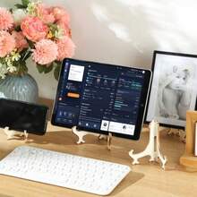 Boao - 12 soportes de plástico para caballete para exhibición de 3/4/5/6 pulgadas marco de fotos de plástico caballete para exhibición de tarjetas revistas libros cd teléfono bodas decoración - Oro blanco - Ver 5