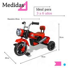 THE BABY SHOP Triciclo Infantil Cómodo Con Luces y Sonido TEKTR518 Producto de calidad Diseño moderno Uso diario Perfecto para regalo Duradero Fácil de usar Ideal para ocasiones especiales - Rojo - Ver 4
