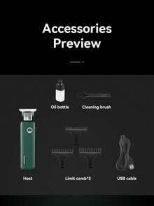 KM-5098 - Máy cắt tóc điện 1 chiếc, máy tỉa tóc điện có đầu bôi dầu, sạc nhanh USB (Type-C), máy cắt tóc không dây, lưỡi dao bằng thép không gỉ, máy tỉa tóc và râu tại nhà, quà tặng cho bạn trai/cha. - Xem 11