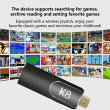 K8 Retro Game Console, Classic Video Game Stick 64G Built-In With 40000+ Games Dual Players Mode Console With 2 Controllers Handheld Games For  Adults,Christmas Gifts Arcade Cable Gamepad Hd Usb - Xem 2