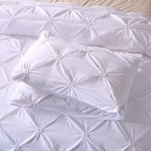 3Pcs White Diamond Lightweight Comforter Sets -AU Double Queen King Bedding Set With Two Pillowcases,Soft & Comfortable With Polyester Filling, Machine Washable, Suitable For Bedroom, Dorm And Hotel Decor, Essential Autumn/Winter Bedroom Accessory,Wedding Items,Valentines Day Home Bed Room Decor,Mothers Day Gift,All Season - trắng - Xem 6