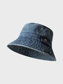1pc Women's Letter Washed Vintage Distressed Bucket Hat, Fashionable Outdoor Sports Running Casual Versatile Hat - Multicolor - View 9