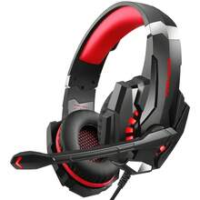 Stereo Gaming Headset For PC , Surround Stereo Game Headphones Noise Cancelling Over Ear Headphones With Mic, LED Light, Bass Surround - Đỏ - Xem 9