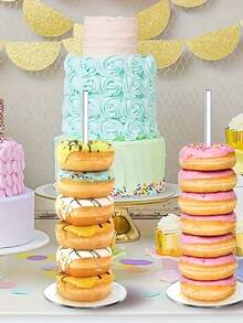 2 Stück Acryl Donut Präsentationsständer, Hochzeit Geburtstag Feiertag Kuchen Geschäft Präsentationsständer, Party Kleine Geschenk Präsentationsständer, Brot Themen Party Raum Heim Dekoration - Mehrfarbig - Übersicht 11