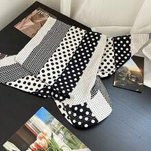 1pc Polka Dot Headscarf Cap, Women's Summer Sun Protection Hat, Outdoor Fashionable Face-Shielding Hip-Hop Turban, Suitable For Outdoor Vacation Wear - 黃色 - 查看 4