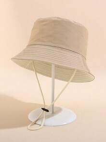 1pc 1-3 Years Old Toddler Reversible Bucket Hat, Soft Breathable Adjustable Drawstring Wide Brim Sun Hat, Suitable For Daily Outdoor Beach - 1PC - View 15