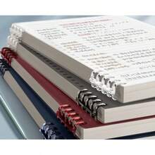 Cuaderno de hojas sueltas blanco A5, cuaderno de estudiante de alta calidad estilo Ins, desmontable, 26 espirales gruesos, cuaderno de hojas sueltas sin rayar, múltiples opciones de color, 60 páginas por libro, diseño de portada y páginas interiores separadas, portátil, plegable 360°, anillos extraíbles, tranquilo y sin esfuerzo, papel premium, grueso y suave, escritura a doble cara sin traspaso, se puede sostener con la mano sin que se suelten las páginas. - Múltiple - Ver 5