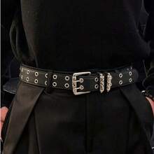 1 chiếc thắt lưng PU nam đa năng với khóa cài đôi và hai lỗ xỏ dây. Chiếc thắt lưng điều chỉnh hoàn hảo cho phong cách đường phố, quần jeans và mọi dịp - từ mặc hàng ngày đến làm quà tặng. - P0599 - Xem 1