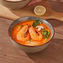 Bát sứ dày 4.5/7/9.5 inch dùng đựng salad, cơm, súp, tráng miệng, mì, thiết kế sọc men dưới lớp men phủ, dùng được trong lò vi sóng, thích hợp sử dụng hàng ngày, nhà hàng, quà tặng tân gia, quà tặng Ngày của Cha, Ngày của Mẹ. - Nhiều màu - Xem 7