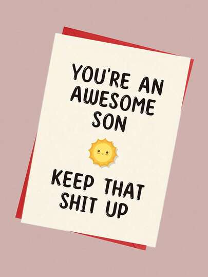 1PC Fun Greeting Card For Son Suitable For Parents To Give To Children's Birthday Card (Send Random Color Styles)