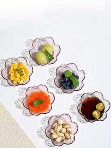 Bộ 1/2 đĩa đựng nước chấm và gia vị hình hoa anh đào, đĩa nhựa pha lê màu hồng hình hoa anh đào, đĩa khai vị, bát chấm, bát nếm, bộ đồ ăn, bát đựng gia vị, bát nhỏ, bát đựng kem, đồ ăn nhẹ, nước tương và gia vị. - Nhiều màu - Xem 4