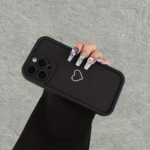 1pc Minimalist Heart-Shaped Pattern Phone Case, Suitable For IPhone 16 15 14 13 12 11 XS XR X 7 8 Mini Plus Pro Max SE Series, A Perfect Birthday Or Holiday Gift For Both Men And Women - 混合顏色 1 - 查看 6