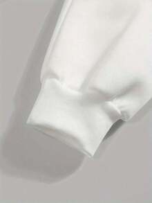 Women's Japanese-Inspired Floral & Wave Print Hoodie - Casual Drawstring Hooded Sweatshirt, All-Season Comfort, Machine Washable, White With Blue Artwork, Comfortable Streetwear, Relaxed Fit Sweatshirt - 黑色 - 查看 6