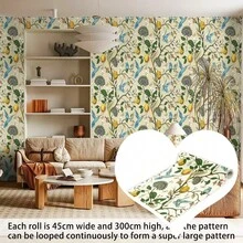 1 Cuộn Giấy Dán Tường Vinyl Hình Cây Lựu & Chim, Chống Thấm Nước, Tự Dính, Giấy Dán Tường Có Thể Tháo Gỡ, Dùng Cho Phòng Ngủ, Phòng Tắm, Nhà Bếp, Đồ Nội Thất, Trang Trí DIY, 17.7inX39.3/118.1/196.8/393.7in - Nhiều màu - Xem 7