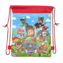 Bolsa con cordón de tela no tejida con cachorros de Paw Patrol, bolsa con cordón con equipo de cachorros de dibujos animados de Paw Patrol, bolsa de almacenamiento para niños, mochila escolar - Multicolor - Ver 4