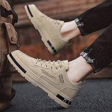 Giày thể thao nam màu kaki da lộn kiểu retro - Giày công sở đế dày chống trượt - Màu Khaki - Xem 3