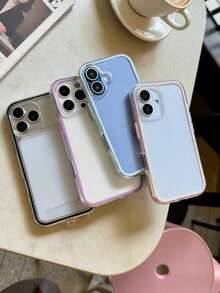 Funda de teléfono 2 en 1 con borde transparente rosa, apta para Apple 17, 17 Pro, 17 Pro Max, 16 Pro MAX, 16 PRO, 16, 11, 12, 13, 14, 15, 12 Pro, 13 Pro, 14 Pro, 15 Pro, 12 Pro MAX, 13 Pro MAX, 14 Pro MAX, 15 Pro MAX, Funda protectora para teléfono Apple - Rosa - Ver 3