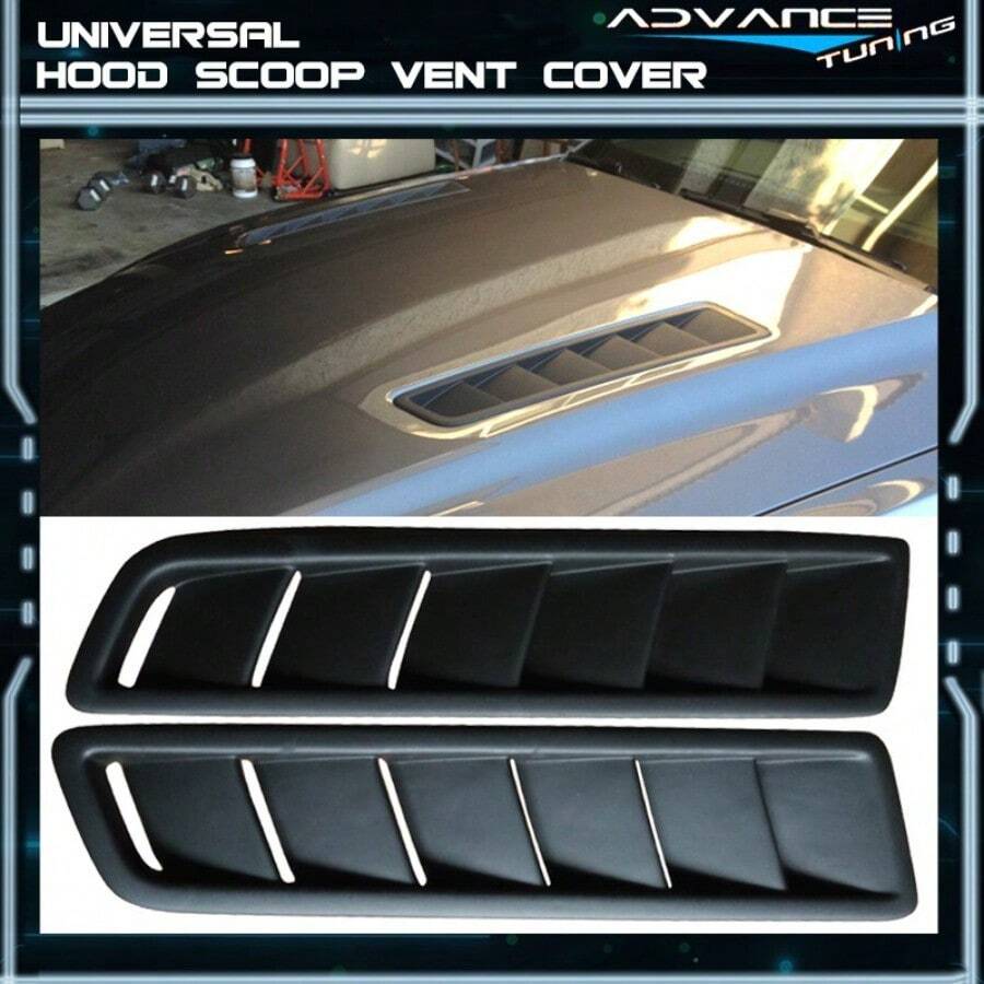Universal Fitment Black Front Air Flow Intake Hood Vent Scoop 2PCS 20x5 Inch PP - default - View 1
