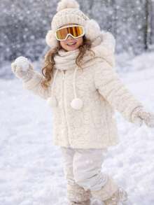 Warm Children's And Youth Teddy Jacket With Hood. - Champagne - View 2