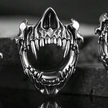 2件装 316不锈钢万圣节哥特骷髅耳扩朋克耳钉耳扩 0g-5/8英寸 人体饰品 - round - 查看 2