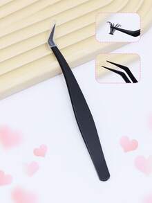 Multi Colored Minimalist Eyelash Tweezers With Curved Design, Finely Crafted To Easily Meet Various Needs. Equipped With A Protective Cover To Avoid Injuring Hands. Thick Material, High Hardness, Good Elasticity, And Durability - Multicolor - View 4