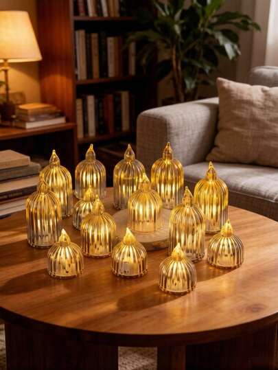 Bộ 24 đèn nến mini, đèn ngủ tròn, thích hợp cho sinh nhật, cắm trại ngoài trời, trang trí bàn.