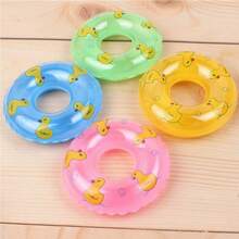 New Mini Swimming Ring Water Toy, Boba Tea/Donut Shaped Inflatable Swimming Ring, Beach/Pool/Bath Toy, Pool Party Accessory, Summer Toy, Creative Gift - Multicolor - View 6