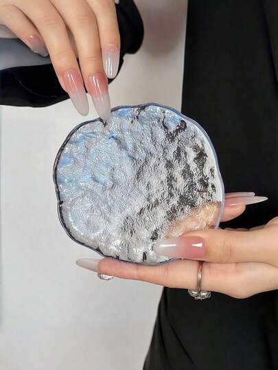 Nordic Style Thick Heat-Resistant Glass Coaster Set - Fashionable Asymmetrical Ice Cube Design, Perfect Home Decor To Add Elegance And Practicality, Unique Design Makes It A Stylish Decoration For Any Tabletop