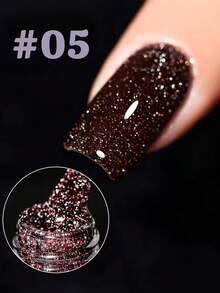 10毫升闪光美拉德迪斯科碎钻凝胶指甲油 2026流行美白红黑银碎钻美甲美甲用品美甲沙龙特制光疗凝胶派对美甲 - 彩色 - 查看 7
