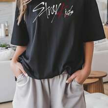 Stray Kids Kpop Shirt: SKZ Logo Tee, Stay Fandom Merch, StrayKids Merch & Gifts, Felix - 黑色 - 查看 3
