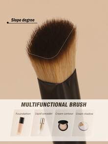 1 cọ che khuyết điểm mắt, cọ che khuyết điểm góc vát, cọ che khuyết điểm đầu hình thang, cọ trang điểm mí mắt mềm mại đa năng dành cho nữ, dùng để che khuyết điểm và bắt sáng. - màu đen - Xem 2