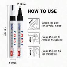 Black Paint Marker Pen 2 Pack  Baed Chiel Tip Permanent Paint Pen Quick Drg And Of Marker For Rock Wood Metal Platic Canva Gla  Gif For A Kid - 如圖 - 查看 3