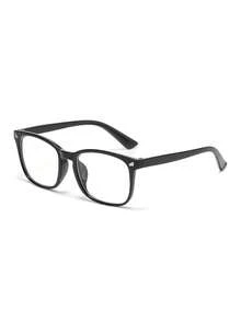 2副男士复古休闲方形黑色时尚平光镜片眼镜，适合日常佩戴和街头摄影 - 彩色 - 查看 3