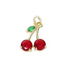1pc Cherry Series Copper Pendant, Suitable For DIY Jewelry Accessories, Includes Cherry, Heart And Boot Elements, Vintage Style Multi-Purpose Pendant Accessory - Cherry - View 24