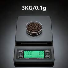 带定时器的电子咖啡秤，5公斤/3公斤，精度0.1克 | 背光液晶显示屏，去皮功能和多单位转换，适用于手冲咖啡、意式浓缩咖啡和厨房 - 0.1克 - 查看 7