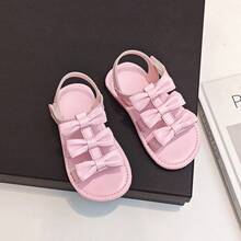 Infant/Toddler Girls' Fashionable & Comfortable Bow Decor Baby Sandals, Suitable For Outdoor Wear In Summer - Pink - View 2