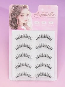 1/5/10 Pairs Layered Ultra-Fine Natural False Eyelashes, Fluffy Soft Thick 3D Mink Lashes, Long Slim Lashes With Messy Lash Roots, Multi-Layer Lashes, Short & Dense Lashes, Popular Japanese & Korean Style Transparent Invisible Lash Roots, Comes With Pink Eyelash Tweezers & Pink Eyelash Brush - Natural Lashes - View 11