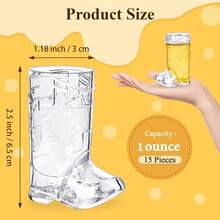 Cowboy Boot Shot Glasses,15 Pcs 1 Oz Mini Plastic Boot Shot Glass, Reusable Plastic Boot Cups For Cowboy Cowgirl Western Theme Party Supplies Bachelorette Birthday Party FavorsClear,Western Party Supplies,Cowboy Party Supplies,Party Supplies,Vasos Plásticos,Graduation Party Supplies - 15 包-Cear - 查看 6