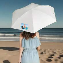 Mini Umbrella, UPF 50+ UV Protection Sun Umbrella, Lightweight Compact Folding Umbrella For Women, Portable Capsule Umbrella With Case (Macaron Pastel Colors) - trắng - Xem 2