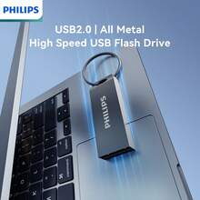 PHILIPS 飞利浦 USB 闪存盘，2.0 稳定传输 USB 闪存盘，采用挂环设计，简洁方便，不易丢失，适用于支持 USB 闪存盘的设备，例如电脑、音响等。 - 查看 4