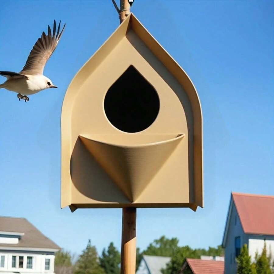 Pointed Bird House - Weather-Resistant ABS Plastic Bird Nest Box, Suitable For Outdoor Garden, Wall-Mounted Bird Nest, Suitable For Sparrows/Thrushes/Sparrows And Other Birds, A Unique Gift For Birdwatchers - one-size - View 1