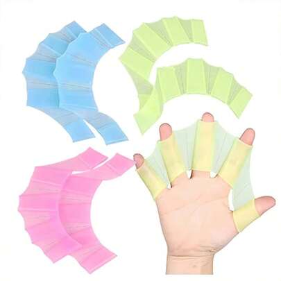 Guantes con paletas de silicona para adultos y niños, aletas de entrenamiento profesional para natación estilo freestyle, accesorios de deportes acuáticos y buceo con agarre antideslizante